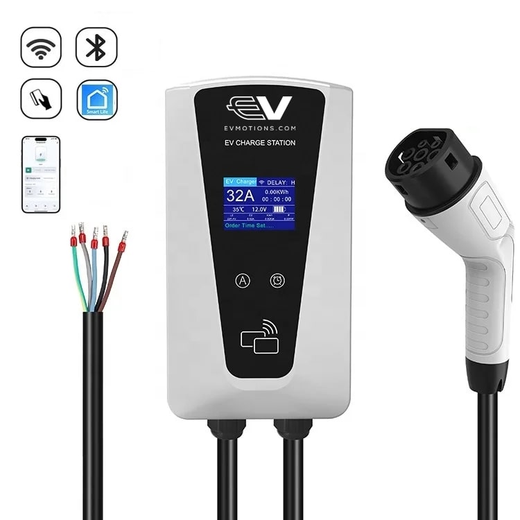 4-EVMOTIONS Delta Smart Wallbox Type2 11kw Wi-Fi EV kabelis